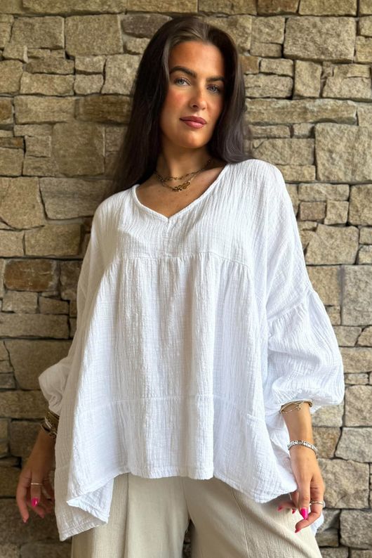 Suri Cushion Cotton Artist Smock White 